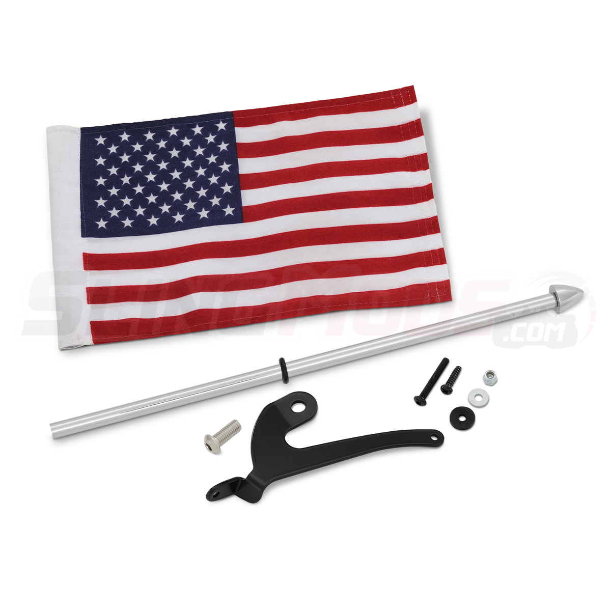 Can-Am Spyder Chrome Flag Pole kit for the F3 Limited (2017+) & RT Limited  (2020+)