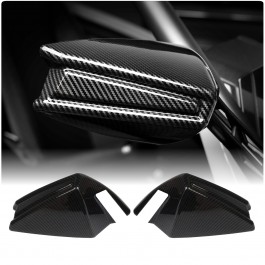 Plastic Carbon Fiber Pattern Side View Mirror Covers for the Polaris Slingshot (Set of 2)