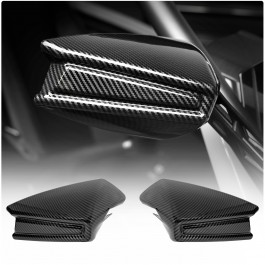 Plastic Carbon Fiber Pattern Side View Mirror Covers for the Polaris Slingshot (Set of 2)