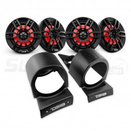 DS18 Front & Rear Facing Headrest Pods with RGB LED 6.5" Speakers for the Polaris Slingshot (Set of 2)