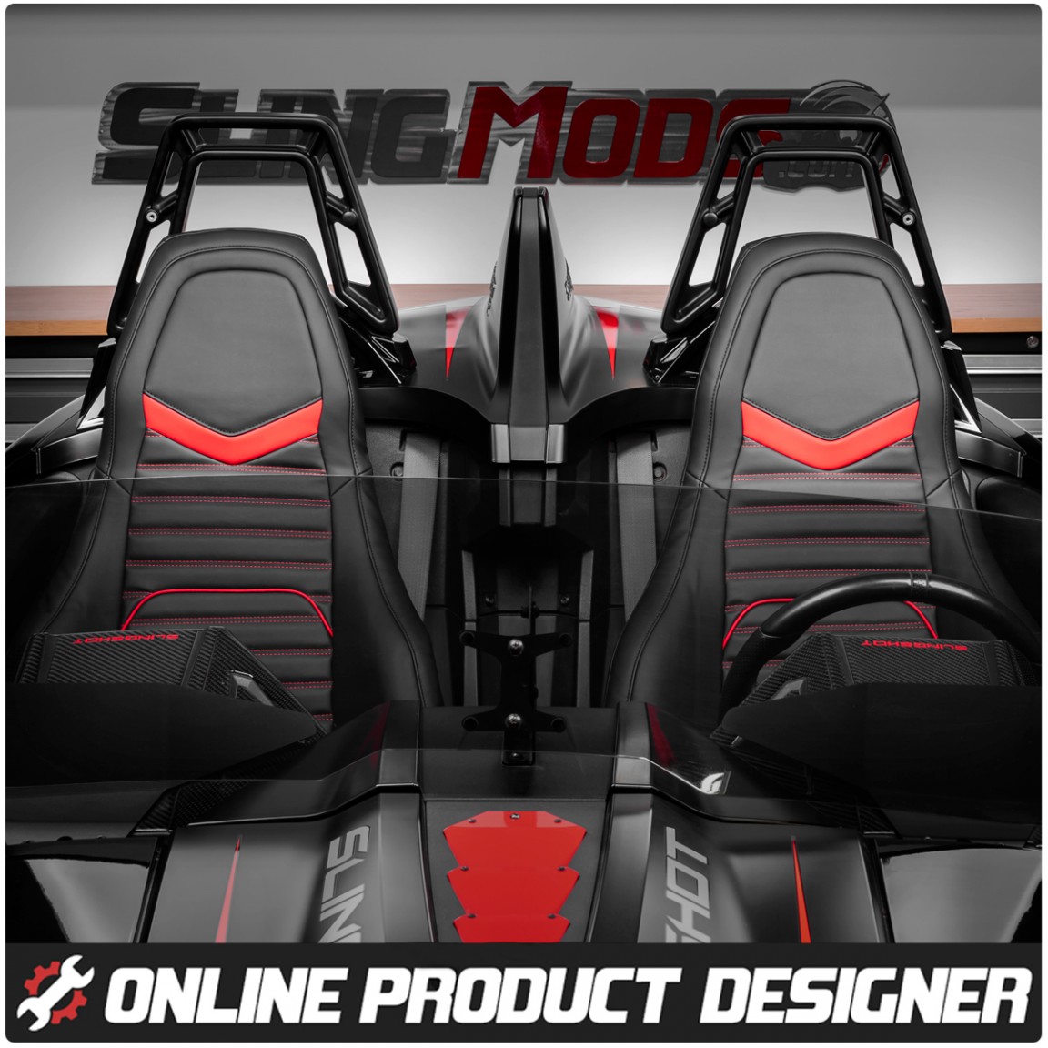 F1 Supreme Series Stripe Pattern Seat Covers for the Polaris Slingshot (Set of 2)