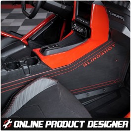 Foamskinz Transmission Tunnel Mats with Optional Custom Text Field for the Polaris Slingshot (Set of 2) (2020+)