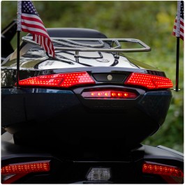 Show Chrome LED Trunk Lights with Run, Brake & Sequential Turn Signals for the Can-Am Spyder F3 Limited (2017+) & RT Limited (2020+) (Set of 2)