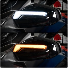 TricLED Hi-Viz Tinted Side View Mirror Running Lights with Sequential Turn Signals for the Can-Am Spyder F3T / F3 Limited (2019+) & RT Models (2020+)
