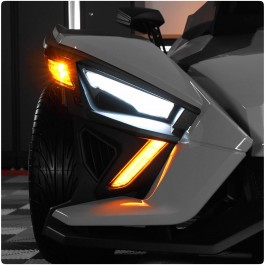 Lower Dual Color LED Gap Filler Running Lights with Sequential Turn Signals for the Polaris Slingshot (Set of 2) (2020+)