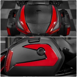 Tufskinz Peel & Stick Accent Kit for the Can-Am Ryker & Spyder F3 equipped with our 3-Piece Luggage Set (4 Piece Kit)
