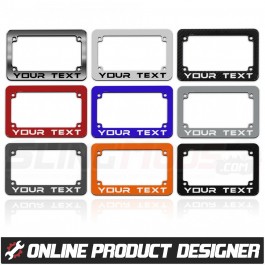Personalized Motorcycle License Plate Frame Designer with Customizable Color & Text Field