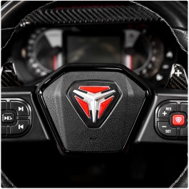Tufskinz Colored Triangular Peel & Stick Steering Wheel Emblem Inserts for the Polaris Slingshot (3 Piece Kit) (2020+)