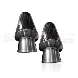 Welter Performance Twin Carbon Fiber Silencer Upgrade for their Dual Exhaust System (Pair)