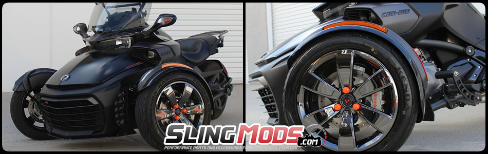 F3 ST RT RS 6pk White Vinyl Lug Nut Covers for the Can-Am Spyder GS 