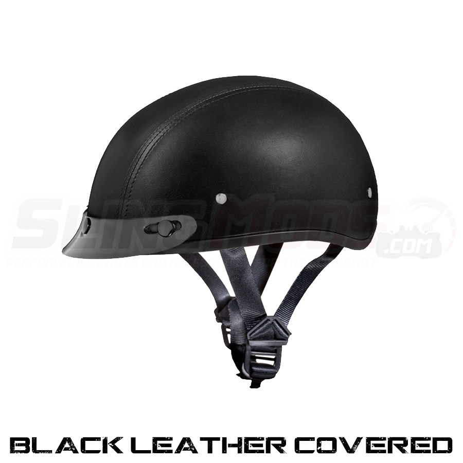 Daytona 1/2 Shell Skull Cap Beanie Helmet with Removable Sun Visor (DOT  Approved)