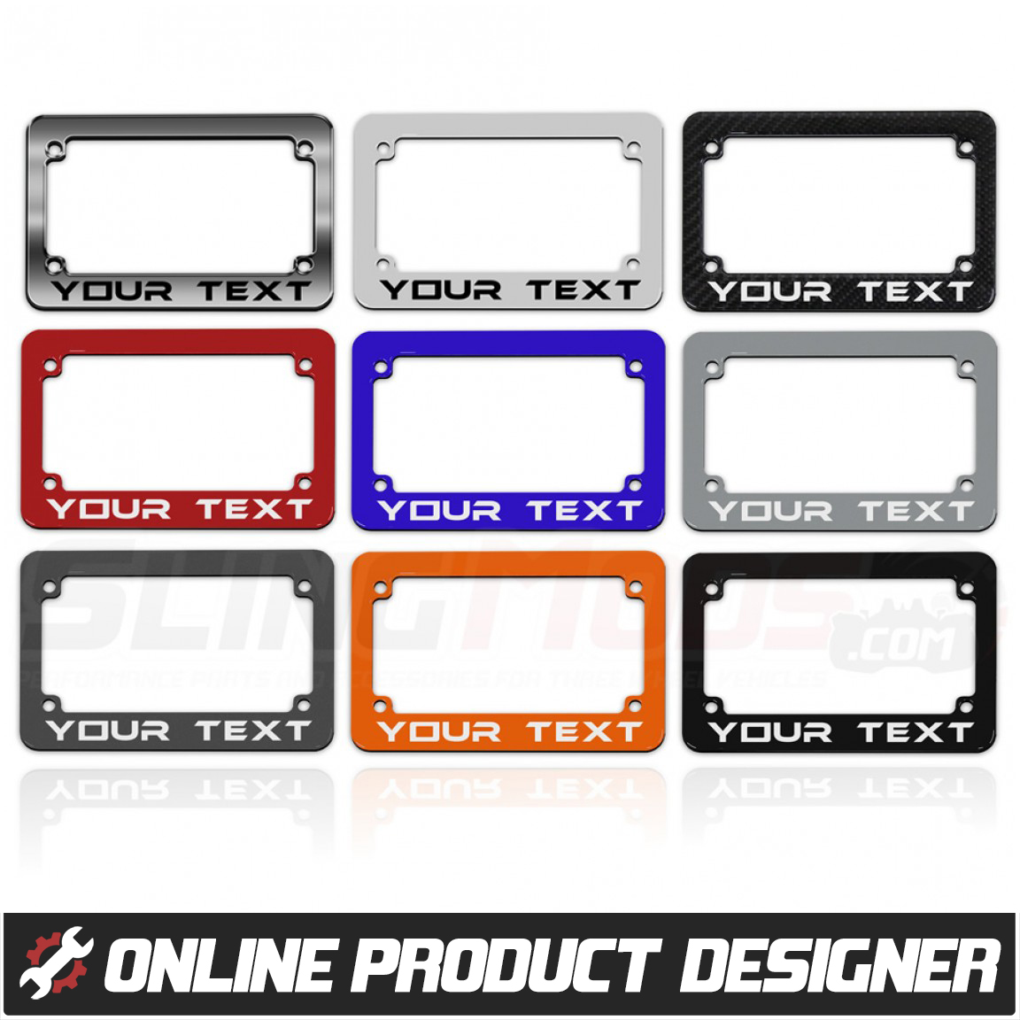 Carbon Motorcycle License Plate Frame for 7" x 4" Motorcycle Plates Chrome Frame 